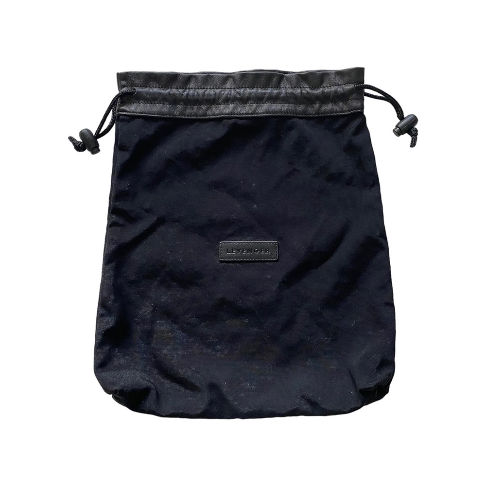 LEVENGER DRAWSTRING DUST BAG, VINTAGE 1980s BLACK 12"W x 14"H